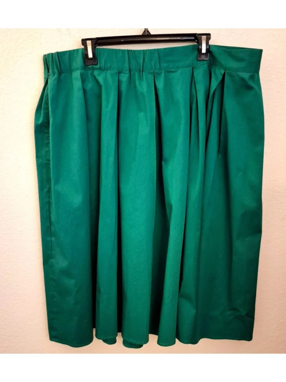 Eloquii Kelly Green 100% Cotton A-Line Midi Skirt Size 22 EUC